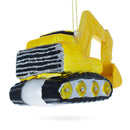 Tracks Excavator Glass Christmas Ornament