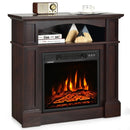 32-Inch Electric TV Stand Entertainment Center Console Fireplace W/ Mantel & Shelf, 1400W (90869345)
