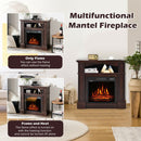 32-Inch Electric TV Stand Entertainment Center Console Fireplace W/ Mantel & Shelf, 1400W (90869345)