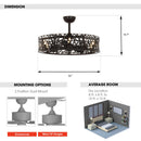 32" Farmhouse DC Motor Downrod Mount Reversible Ceiling Fan with Lighting and Remote Control