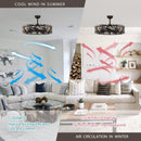32" Farmhouse DC Motor Downrod Mount Reversible Ceiling Fan with Lighting and Remote Control