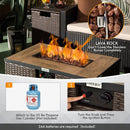 Alora 32" Propane Rattan Fire Pit Table Set W/ Side Table Tank & Cover (90165397)