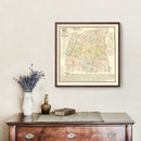 Vintage Map of Laurens County, South Carolina 1883