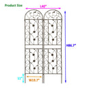 2 Pack Metal Garden Trellis 86.7' x 19.7' Rustproof Trellis for Climbing Plants Outdoor Flower Support Brown
