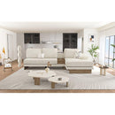 114" L-shaped Sofa Sectional Sofa with Two USB Ports and Two Power Sockets, a Storage Drawer and a Reversible Chaise Lounge for Living Room, Beige