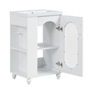 20' Bathroom Vanity with Sink, Bathroom Vanity Cabinet with Two-tier Shelf, Adjustable Shelf, Solid Wood and MDF, White(Old Sku:WF322518AAK)