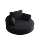 55''L Corduroy Chenille Foam Single Swivel Chair, Fluffy Modern Sleeper, 360 Degree Swivel Chair for Living Room, Bedroom, Lounge and Projection Room