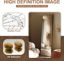 Full Length Floor Mirror 56x15 Inch Black Frame Stand