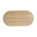 MDF ELEGANT LONG OVAL STORAGE SIDE TABLE WITH RETRO CHARM, NATURAL COLOR