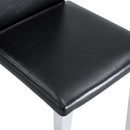 Table and chair set.64.5x35.4 Inch Stylish White Marble Textured Dining Table.Paried With 4 Black PU dining chairs, Silver Metal Legs.Simple and versatile.High Elasticity Sponge Filling.