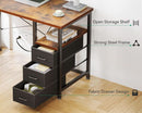32-Inch Vintage Desk With Drawers And Charging Station