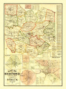 Vintage Map of Bedford County, Tennessee 1878
