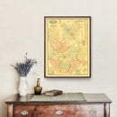 Vintage Map of Warren County, Kentucky 1877