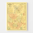 Vintage Map of Warren County, Kentucky 1877