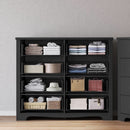 Black Contemporary Dresser With Large Deep Drawers
