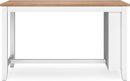 Farmhouse Counter Height Dining Table 3 Shelves Light Brown