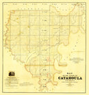 Vintage Map of Catahoula Parish, Louisiana 1860