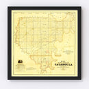 Vintage Map of Catahoula Parish, Louisiana 1860