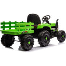 Ride on Tractor with Trailer,24V Battery Powered Electric Tractor Toy, 200wx2motor 1.86-4.97MPH/Remote Control,electric car for kids,Three speed adjustable,USB,MP3, Bluetooth,LED light, safety belt.