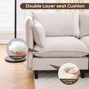 Modular Sectional Sofa,  L Shaped Couch Set for Living Room, 4-Seater Comfy Cloud Couches with Movable Ottoman Beige