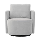 Modern 360° Swivel Accent Barrel Armchair in Grey Chenille, 29.9' Upholstered with Curved Design for Living Room, Bedroom, Office, and Hotel