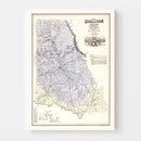Vintage Map of Brown County, Texas 1876