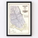 Vintage Map of Brown County, Texas 1876