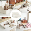Multifunctional Sleeper Sofa Bed Single Size Beige