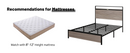 Bed frame king size, wooden platform bed frame with storage LED light headboard and 2 USB, no noise, no spring mattress required and simple assembly tools, large underbed storage, Antique Grey