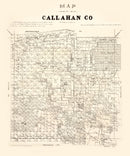 Vintage Map of Callahan County, Texas 1880