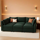Emerald Green Modular Sleeper Sofa With Hidden Storage Compartment