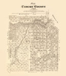 Vintage Map of Concho County, Texas 1879