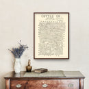 Vintage Map of Cottle County, Texas 1891