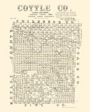 Vintage Map of Cottle County, Texas 1891