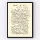 Vintage Map of Cottle County, Texas 1891