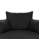 360° Swivel Accent Barrel Chair with Removable Pillows, Black Chenille, 56.3x56.3x36.5 inches