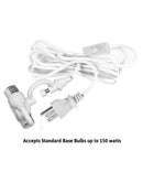 16"W MAST Plug-In Wall Mount Pendant 2 Light White Cord/Arm with Diffuser Granite Gray Shade