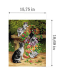 Gobelin canvas for halfstitch without yarn after Carl Reichert - Cats and Flowers 3285M
