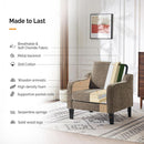 Light Brown Upholstered Midcentury Living Room Armchair