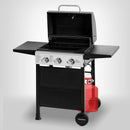3-Burner Propane Gas Grill With Foldable Side Shelves 30,000 BTU Stainless Steel Outdoor Grill