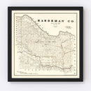 Vintage Map of Hardeman County, Texas 1891