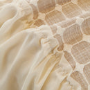 Grid Textured Sofa Cover with Sheer Ruffle Skirt, Pet-Friendly Sofa Throw Slipcover