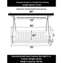 Keystone Amish Co. 6 Foot Franklin Porch Swing, Unfinished