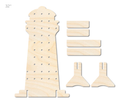 Unfinished Wood Lighthouse Standing Peg Board  | Standing Wood Peg Board | 1/2" & 1/4" Thick Wood | up to 40"