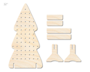 Unfinished Wood Christmas Tree Standing Peg Board  | Standing Wood Peg Board | 1/2" & 1/4" Thick Wood | up to 40"