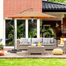 Ainfox 10FT Patio Offset Umbrella with 360 Degree Rotation and Cross Base for Garden Outdoor Swimming Pool & Large Market