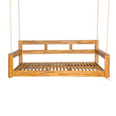 TOPMAX Patio Wooden Twin Size Porch Swing Daybed Frame, Garden Swing Bench Chair with 4 Hanging Ropes for Backyard,Outdoor,Natural