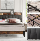 King Size Bed Frame With Storage Headboard And USB Charging Ports
