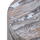 Simple Grey Marble Textured Cylindrical Coffee Table MDF Material 12-Inch Diameter x 19.7 Inch Height