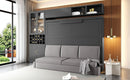 Queen Size Murphy Bed Wall Bed with Sofa , Shelves USB & Light ,Gray